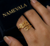 Double heart couple ring