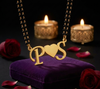 Heart Initials Couple Name Necklace